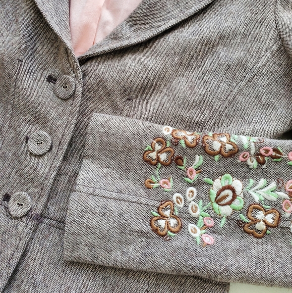 Guess gray flowery wool jacket - Picture 2 of 10